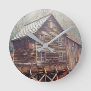 Waterwheel Round Clock