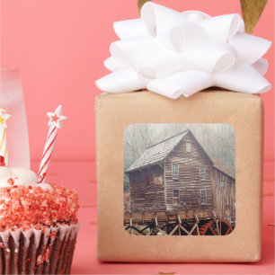 Waterwheel Square Sticker