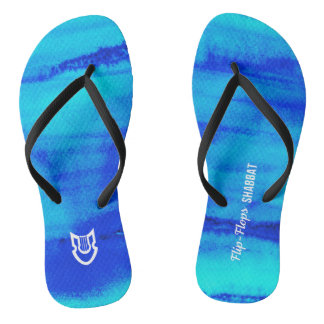 Watery Blues Flip-Flops Shabbat Thongs