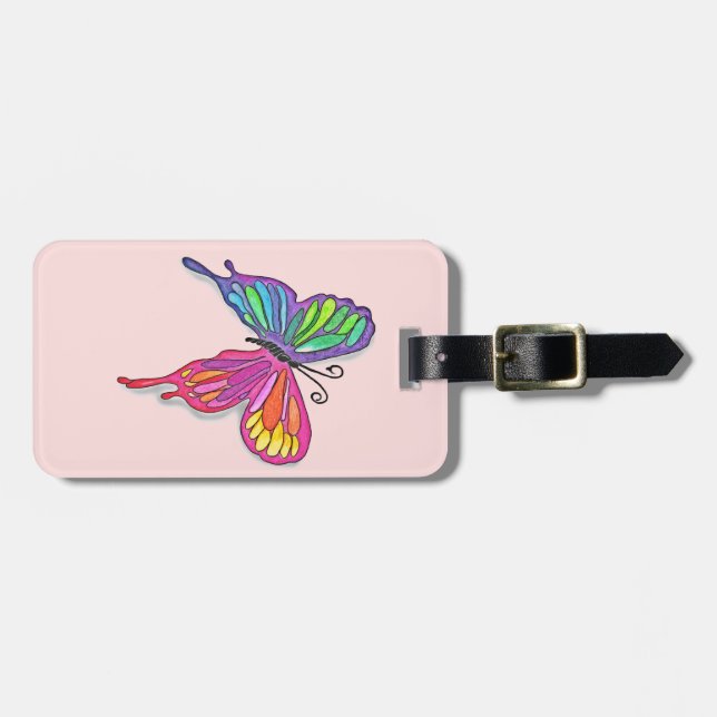 Watery  Butterfly Luggage Tag (Front Horizontal)