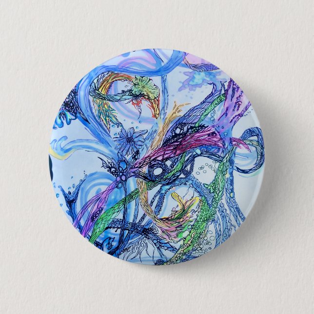 Watery Neuron  6 Cm Round Badge (Front)