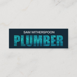 Watery Plumber Signage Plumbing Service Mini Business Card
