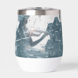 Watery Violinist, AI and Algorithms (White BG)