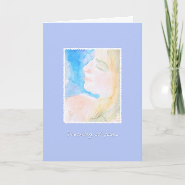 Watery Watercolor Woman Mother-to-be to Son Card (Front)