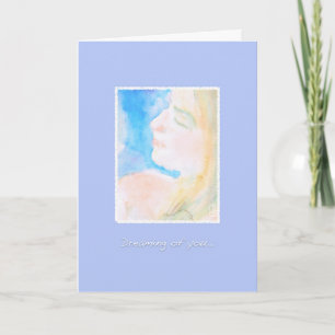 Watery Watercolor Woman Mother-to-be to Son Card