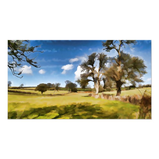 Watery Winter Fields Photo Print (Front)