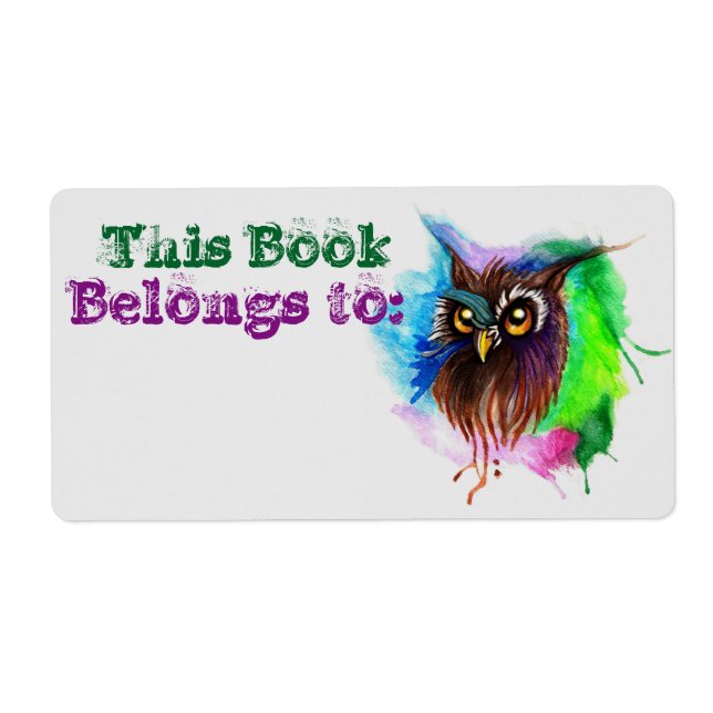 Watery Wood Owl Book Labels (Front)