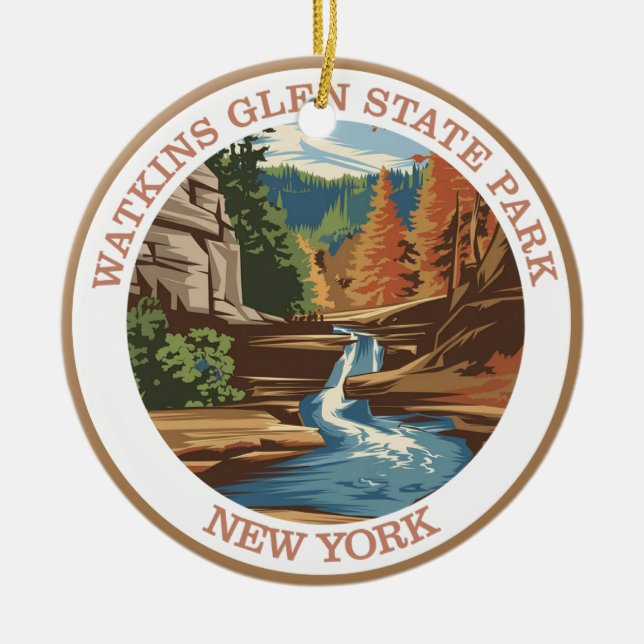 Watkins Glen State Park, New York. Ceramic Ornament (Front)