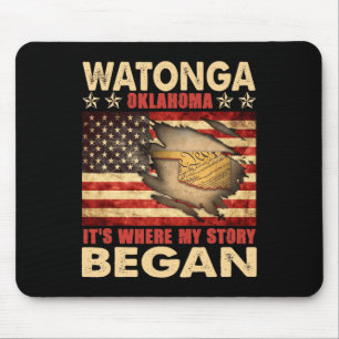 Watonga Oklahoma Usa Flag 4th Of July  Mouse Pad