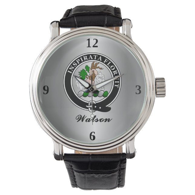 Watson Clan Badge Personalised Watch (Front)