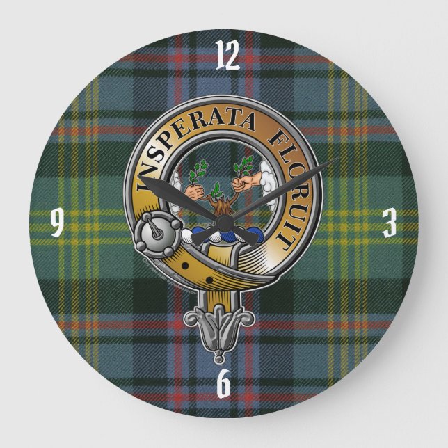 Watson Tartan & Badge Large Clock (Front)