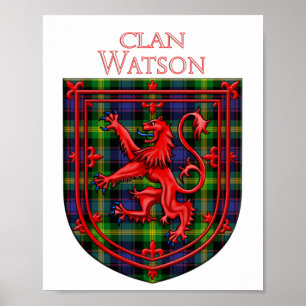 Watson Tartan Scottish Plaid Lion Rampant Poster