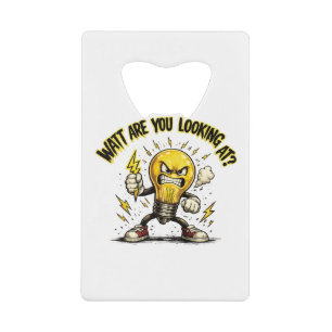 Watt Are You Looking At? Funny Angry Light Bulb