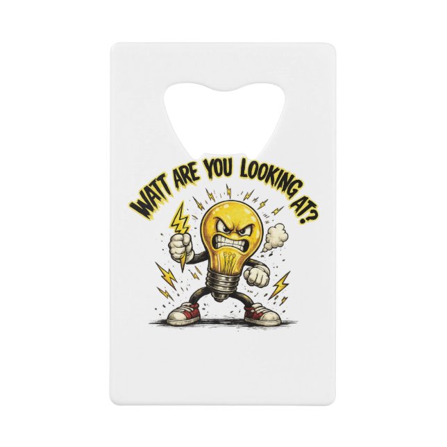 Watt Are You Looking At? Funny Angry Light Bulb (Front)