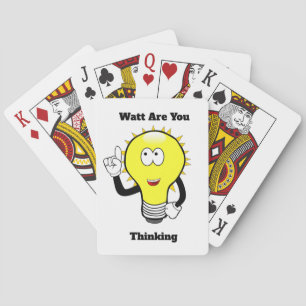 Watt Are You Thinking Light Bulb  Playing Cards