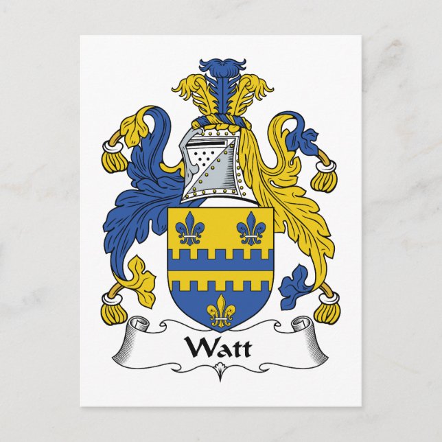 Watt Family Crest Postcard (Front)
