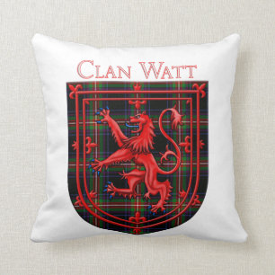 Watt Tartan Scottish Plaid Lion Rampant Cushion