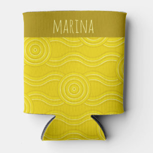 Wattle Customisable Name Australian Dreamtime Can Cooler
