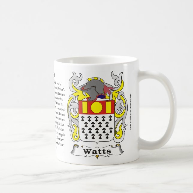 Watts Family Coat of Arms Mug (Right)