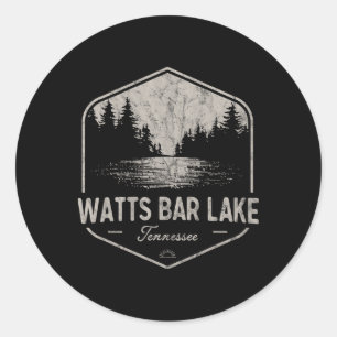 Watts R Lake Tennessee Outdoors Vintage Classic Round Sticker