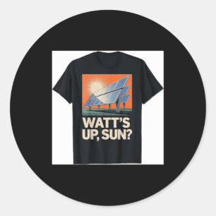 Watts Sun Renewable Energy Solar Panel Solar Classic Round Sticker