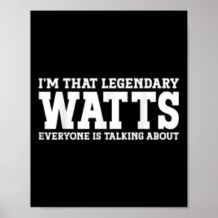 Watts Surname Funny Team Family Last Name Watts Poster
