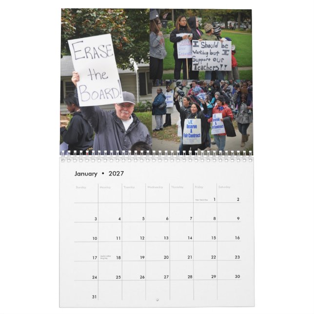 Waukegan Teacher Strike Calendar (Jan 2027)