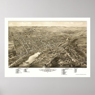 Waukesha, WI Panoramic Map - 1880 Poster