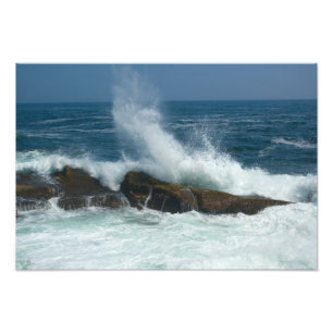 Wave action at Pemaquid Point, Maine Photo Print