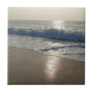 Wave at Sunset Ceramic Tile