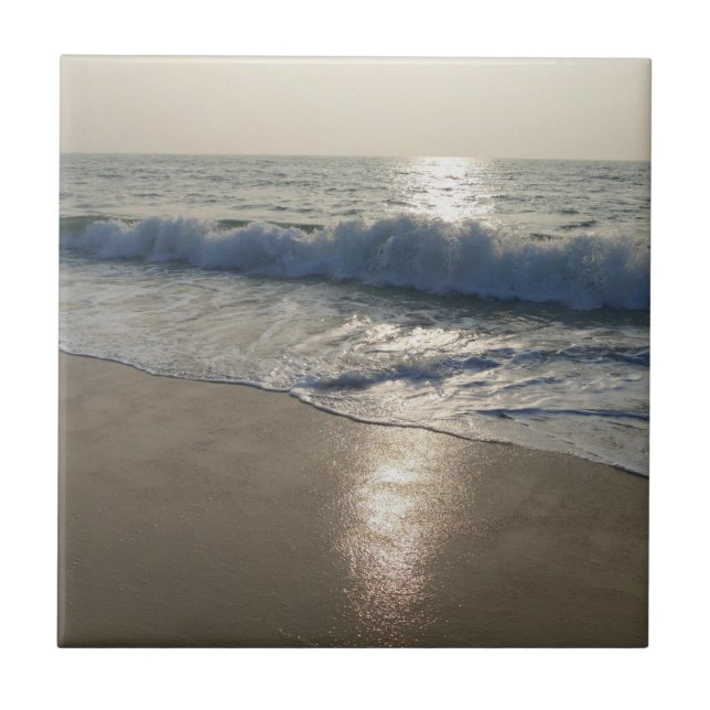 Wave at Sunset Ceramic Tile (Front)