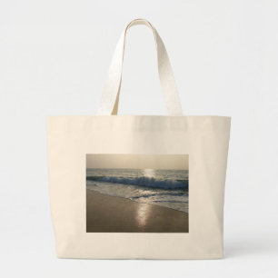 Wave at Sunset Large Tote Bag