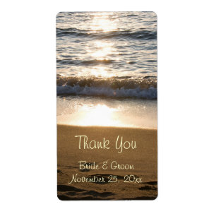 Wave at Sunset Wedding Labels