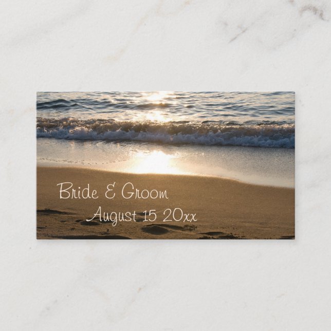 Wave at Sunset Wedding Place Setting Cards (Front)