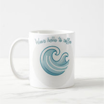 Wave Coffee Mug – Ocean-Inspired Blue Wave Design