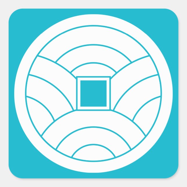 Wave coin square sticker (Front)