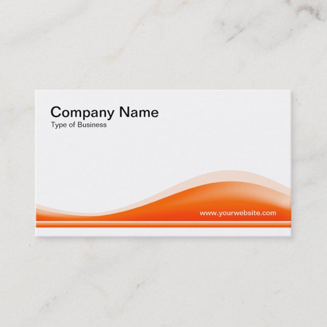 Wave Contour - Orange Business Card (Front)