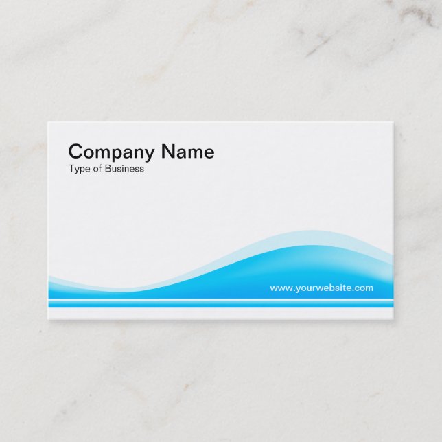 Wave Contour - Sky Blue Business Card (Front)