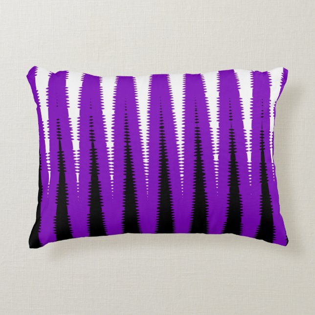 Wave Design Purple Decorative Cushion (Front)