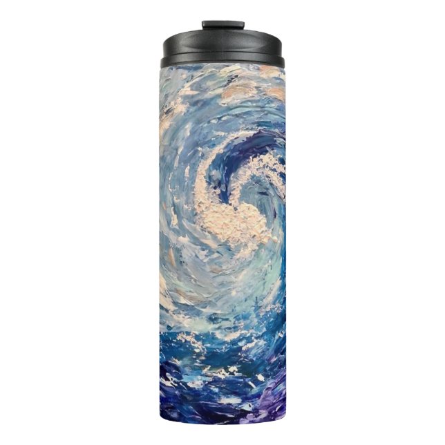 Wave Design Thermal Tumbler (Front)