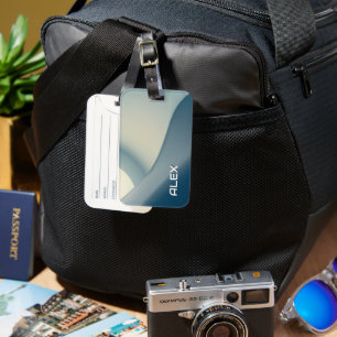 Wave Frosted Glass – Bluish Tones Texture Luggage Tag