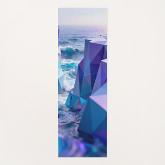 Wave geometry folds into origami cliffs yoga mat