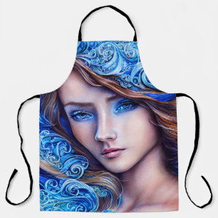 Wave Goddess Fantasy Art Apron