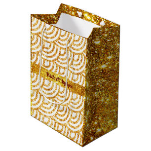Wave Gold Sun Glitter Boho Popular Collection Medium Gift Bag