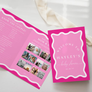 Wave Hot Pink Baby Shower Game Booklet