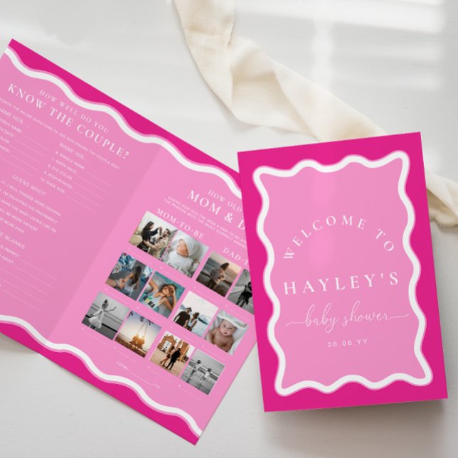 Wave Hot Pink Baby Shower Game Booklet (Baby Shower Game Booklet Wave Hot Pink )