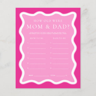 Wave Hot Pink How Old Was Mum & Dad Game Card