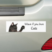 Wave if you love Cats Bumper Sticker (On Car)