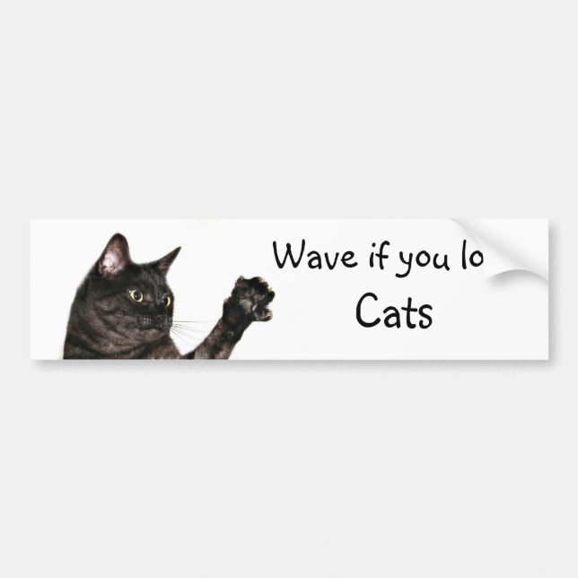 Wave if you love Cats Bumper Sticker (Front)