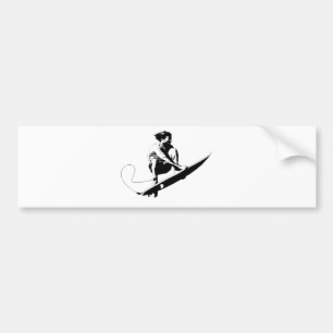Wave jumping bumper sticker